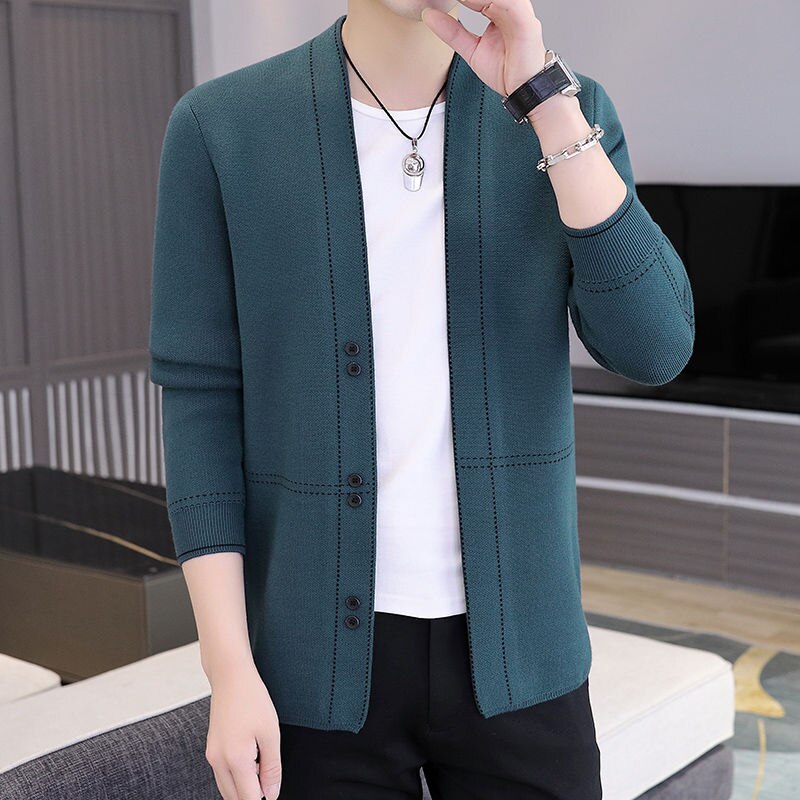 Top Quality New Autum Brand Fashion Slim Fit Knit Cardigan Men Japanese Sweater Woolen Casual Coats Jacket Mens Clot